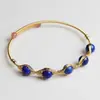 Pulsera de Hilo de Cobre Chapado en Oro de 14K Envuelto en Perlas Redondas Naturales de Amatista y Lapislázuli, Joyería de Mano Simple y Elegante, Accesorios Transfronterizos