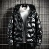 Jaqueta de plumas masculina espessa pluma de pato branca curta 2021 nova brilhante inverno moda marca bonito casaco