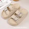 Zapatillas de Verano 2026 Estilo Playa sin Cordones con Doble Hebilla y Remaches para Uso en Exteriores, Zapatillas de Moda de Gama Alta para Mujer con Suela Gruesa