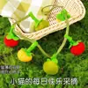 Juguete de Cuerda con Hierba Gatera, Caqui y Tomates Pequeños, Palo Juguete para Gatos con Cascabel, Juguete para Gatos para Entretenimiento, Gadget para Provocar Gatos