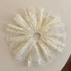 Scrunchie de Encaje Blanco Suave Flor para el Cabello Extra Grande Estilo Coreano para Mujer Goma para el Cabello de Alta Gama Accesorios para el Cabello Venta al por Mayor