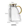 Vidrio de Borosilicato Alto Resistente a Altas Temperaturas Tetera Doméstica para Refrigerador Tetera Fría Gran Capacidad Tetera de Vidrio de Lujo Ligero Venta al por Mayor