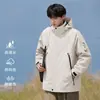 Chaqueta Deportiva Cálida Transfronteriza para Hombres y Mujeres, Ropa Exterior con Capucha para Primavera, Otoño e Invierno, Repelente al Agua, Cortavientos con Capucha de Moda para Exteriores