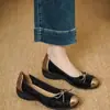 Zapatos de mujer de estilo retro francés con estampado de leopardo y suela blanda, nuevo modelo de otoño 2026, combinados con una falda, slip-on con lazo, elegantes zapatos de mujer