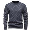 Transfronteiriço 25 Novas Malhas de Inverno Masculinas com Forro de Fleece e Espessadas Casuais de Gola Redonda Quentes Malhas Masculinas para Homens de Meia-Idade