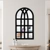 MZ423 Adhesivos de pared de espejo acrílico de madera de arco de ventana tridimensional de imitación transfronteriza, espejo decorativo autoadhesivo para pared de fondo