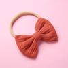Musselina europeia e americana Gravata borboleta de algodão puro Nylon Hair Band Baby Super Soft Crepe Cotton Yarn Fabric Headband Baby Headwear
