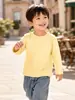 Camiseta Little maven para Niños y Niñas, Lindo Top Infantil de Otoño, Camiseta Base de Algodón de Manga Larga a Rayas de Color Sólido