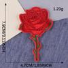 Etiqueta bordada por computadora con fresa, sello de flor de rosa, accesorios de ropa, abrigos, sombreros, decoración, parche DIY, pegatina de tela bordada