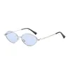 2026 Nuevo Estilo Gafas de Sol Ovaladas Metálicas Pequeñas de Estilo Europeo y Americano para Rostros Cuadrados y Redondos, Gafas de Sol Modernas y Versátiles para Mujeres