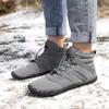 Botas de nieve de algodón impermeables para exteriores de invierno con forro polar, gruesas y cálidas para hombre, botas de montañismo antideslizantes y resistentes al desgaste de caña media.