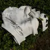 Camiseta retro americana blanca de gofre con manga larga y estampado de letras, unisex, moda urbana personalizada