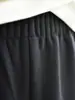 Calça de Lã e Seda Pregueada em SanfonaNova Inverno Feminina de Seda Lã Quente Solta de Pernas Largas Casual Longa