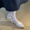 Primer Encuentro Temporada Puntiagudos Aumentadores de Altura Encaje Malla Zapatos OL Diseño Hueco Francés Planos Cómodos de Boca Baja Verano 2026
