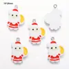 70 Pingentes DIY Série de Natal em Resina Papai Noel e Boneco de Neve, Pingente de Chaveiro de Pulseira Enfeites Decorativos W462