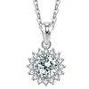 Temperamento 5 quilates imitación Diamante Mosano colgante de girasol piedra desnuda grande 11m diamante principal collar colgante de flor de girasol