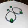 Pendientes de esmeralda pendientes pendientes pendientes sentido de diseño de nicho 2023 nuevos pendientes populares pendientes de lujo ligero de alta calidad para mujer