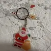Chocalho Cartoon de Natal Pingente de Natal Chaveiro Acessório Acrílico Presente Estilo Casal Formato de Coração Fofo