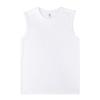 230g Estilo Japonés Calidad Pesada Sin Costuras Algodón Puro Cuello Redondo Pequeño Blanco Sin Mangas Chaleco Unisex Holgado Camiseta de Tirantes Tendencia Verano