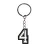Llavero de letra blanco y negro, colgante pequeño, llavero de pvc de pegamento suave, colgante, pequeña bolsa de joyería, hebilla decorativa, joyería