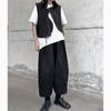 Pantalones Haren holgados e informales de lino y algodón, estilo japonés y coreano, de primavera, con pierna ancha y cintura alta hasta los tobillos para mujer