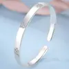 Pulsera de Plata para Mujer Trébol de Cuatro Hojas Pulsera de Plata 999 Joyería de Plata Simple para Chicas Regalo de Cumpleaños para Novia