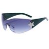 Gafas de sol para chicas populares Y2K del Milenio Europeo y Americano Gafas de aviador integradas Gafas de estrella de cinco puntas Transfronterizas
