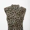ZA comércio exterior transfronteiriço europeu e americano vestuário feminino, popular no AliExpress, vestido com estampa animal com decoração de lenço e pregas
