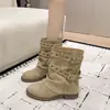 2026 Nuevo Modelo Botines de Moda para Mujer con Tacón Grueso y Hebilla de Cinturón, Botas Apiladas Plisadas, Botas Cortas de Motociclista