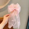 Estilo Princesa Lírio do Vale Lolita Saia Bufante com Laço Oversized Acessório de Cabelo, Ornamento de Cabelo Fresco Estilo Floresta Primavera e Verão com Franjas