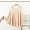 Gordo MM200 kg más gordo suelto talla grande modal camiseta interior manga larga fina ropa de casa manga murciélago camiseta para mujer