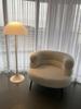 Cadeira de Maquiagem Bobo para Apartamento Pequeno Casual Veludo de Cordeiro Branco Cadeira de Lounge de Lazer Sofá Individual de Tecido para Quarto Varanda Moderna