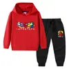 2023 Primavera e Outono novas roupas infantis transfronteiriças camisola com capuz infantil calças conjunto de duas peças terno de manga comprida de algodão para bebê