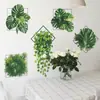 Nuevo Fun-C163 Fresco Realista Malla de Hierro Planta Verde Pegatina de Pared para Sala de Estar Entrada Decoración del Hogar Autoadhesiva Venta al por Mayor