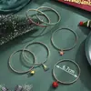 Adornos Navideños Transfronterizos Copo de Nieve Gorro Navideño Pulsera Reno Pulsera de Muñeco de Nieve con Cuentas Set de Joyería Al por Mayor