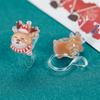 Pendientes navideños de nicho lindos pendientes de resina para perforación de oreja nuevos pendientes pequeños simples elegantes de moda para mujeres
