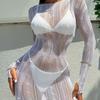 Novo Europeu e Americano Amazon Roupa Íntima Sexy Costas de Beleza Modeladora de Corpo Roupa Íntima Sexy Camisola de Noite Manga Comprida Alça de Malha