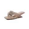 Serie Fuegos Artificiales~ Pantuflas Cuadradas Abiertas Ultra-Suaves y Cómodas con Sensación de Caminar Sobre Nubes, Sandalias Deslizantes Estilo Socialité Verano 2026 Estilo Francés