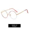 95929 Nuevas gafas de medio marco de metal de comercio exterior con protección contra la luz azul para mujer, cómodas gafas planas con espejo, se pueden equipar con espejo de primer plano.