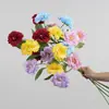 Decoración de boda con 4 flores de hibisco y peonías, arreglo floral para el pasillo de la boda, flores artificiales para el salón de bodas, flores de boda estilo jardín