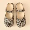 Tamancos de Ballet Estampa de Leopardo para Mulheres, Verão em Eva Floral Fofo Slip-On de Praia para Exterior Antiderrapante Sapatos Mary Jane