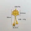 Transmisión en Vivo Mismo Estilo Estilo Antiguo Loto Colgante de Loto Collar de Loto Oro Arena Venta al por Mayor Alta Retención de Color Cadena de Suéter con Cordón Negro