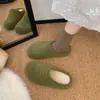 Pantuflas peludas estilo Birkenstock para mujer, nueva colección otoño/invierno 2026, con suela gruesa, versátiles, forradas de felpa, sin cordones, pantuflas de algodón con diseño de punta cerrada