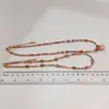 Collar con colgante de cachorro de piedra natural color rosa dopamina, cadena de clavícula de alta gama, accesorio para el cuello estilo festivo