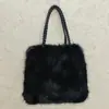 Bolso de felpa para mujer, bolso de hombro multifuncional, gran capacidad, adecuado para el trabajo y los viajes, tacto lujoso, bolso de mano sin costuras