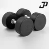 Halteres redondos com cabeça preta revestida, ferro fundido maciço, peso fixo para yoga, fitness em casa, venda direta de fábrica, somente atacado