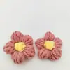 Flor de Lana Tejida Crochet Hecho a Mano Flor de Algodón Leche Flor Esponjosa Accesorios para Ropa Infantil Joyería de Pasador Creativa DIY