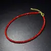 Collar de Moda Sencillo Más Vendido Bola de Cristal Multifacética Cristal Rojo Negro Azul Blanco Morado Venta al por Mayor Estilo Corto