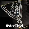 Conjunto de Jantar Joia Cadarço Laço Gota d'Água Strass Colar Floco de Neve Designer Gota d'Água Pedras Preciosas Brincos