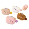 Boneca Urso de Pelúcia Desenho Animado Fofo Urso Cacheado Corado Chapéu de Cabeça para Outono e Inverno Acessórios de Decoração para Bolsa